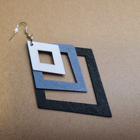 Geo Dangle Earrings - Picture 3 of 5